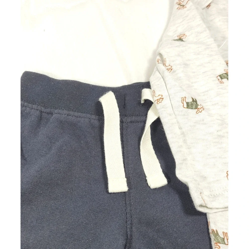 Carter's Baby 2pc Pajama Top & Pants Set - Moose - Gray‎ & Black - Size 6 Months